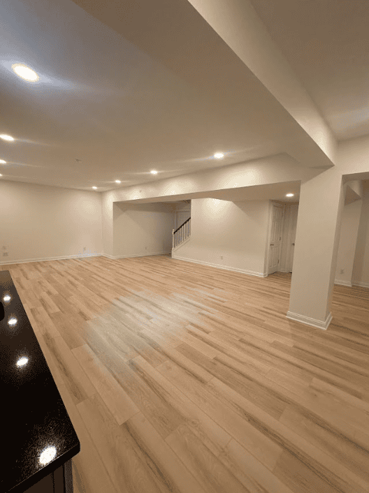 Finished basement built to code with proper egress and lighting