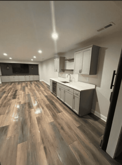 Finished custom cabinetry with shelving and storage