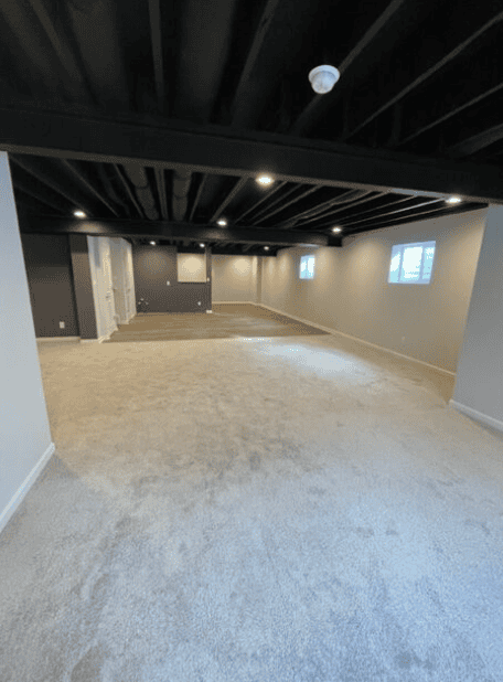 Hardwood flooring installation running through an open plan living space
